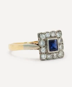 Kojis Rings|Rings^18ct Gold Art Deco Sapphire and Diamond Ring