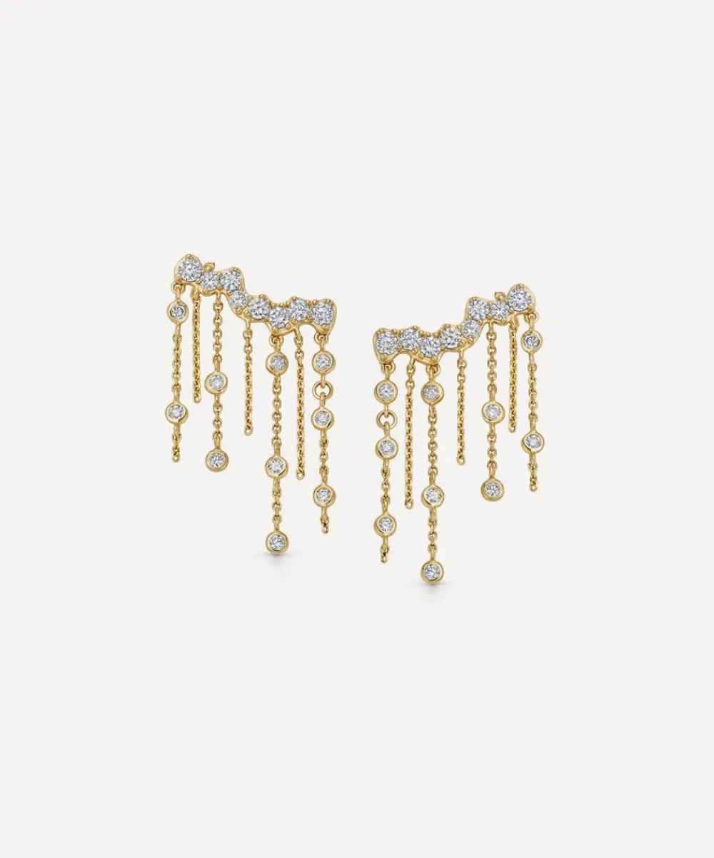 Astley Clarke Earrings|Earrings^14ct Gold Asteri Diamond Chain Crawler Earrings