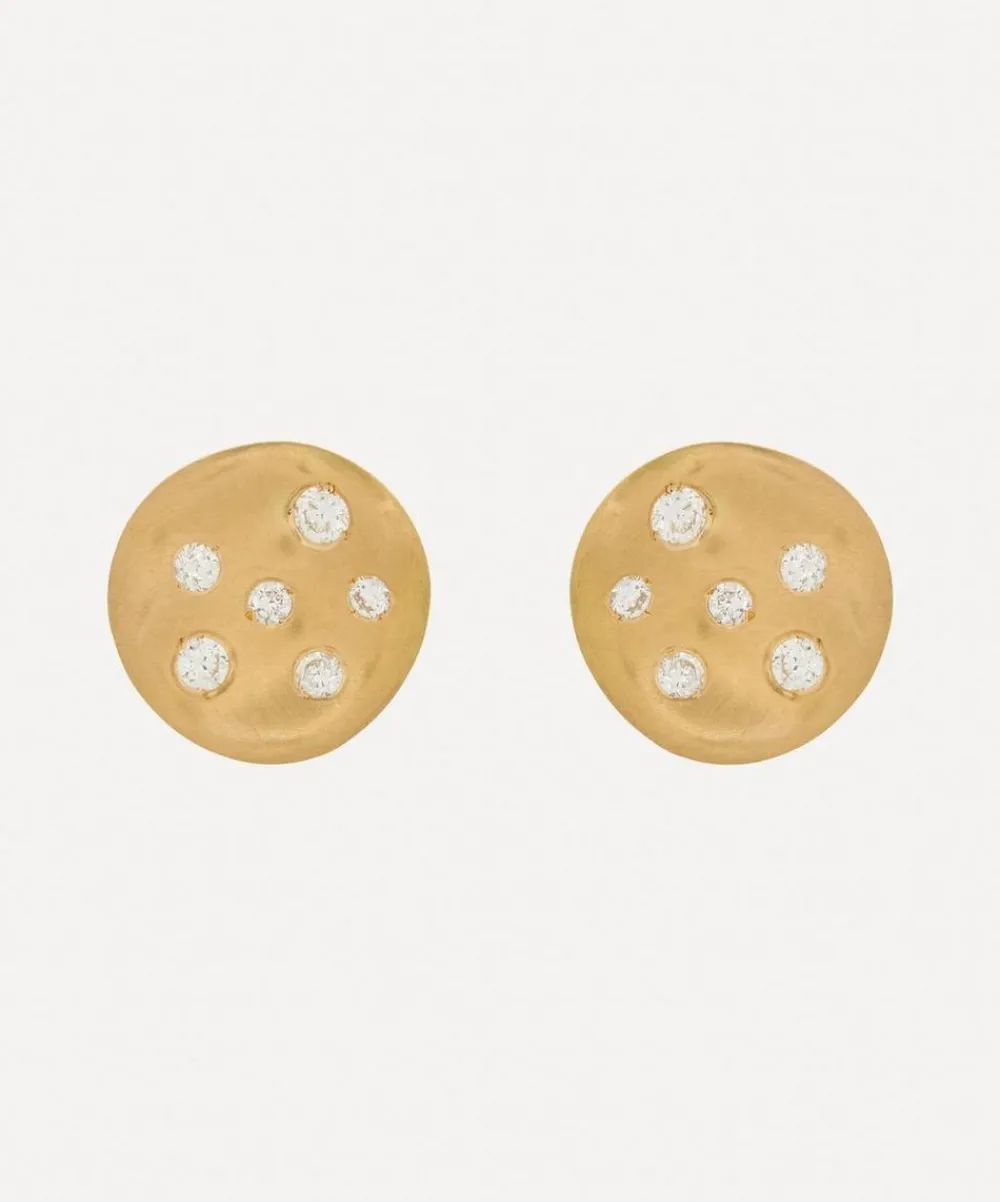 Nada Ghazal Earrings|Earrings^18ct Gold Baby Malak Ice Mini Round Stud Earrings