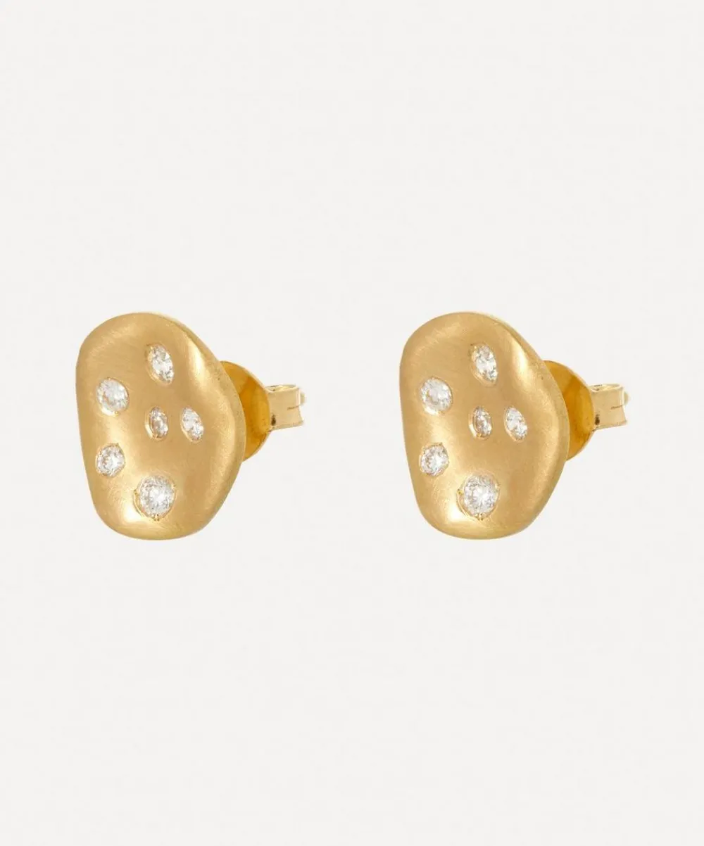 Nada Ghazal Earrings|Earrings^18ct Gold Baby Malak Ice Mini Round Stud Earrings