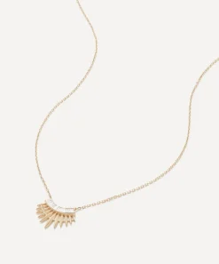 Celine Daoust Necklaces|Necklaces^14ct Gold Baguette Diamond Rising Sun Pendant Necklace