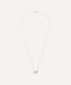 Celine Daoust Necklaces|Necklaces^14ct Gold Baguette Diamond Rising Sun Pendant Necklace