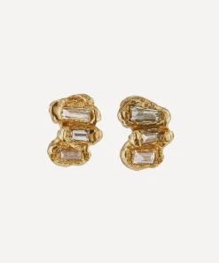 Ellis Mhairi Cameron Rings|Rings^14ct Gold Baguette X Lemon Diamond Scatter Medium Stud Earrings