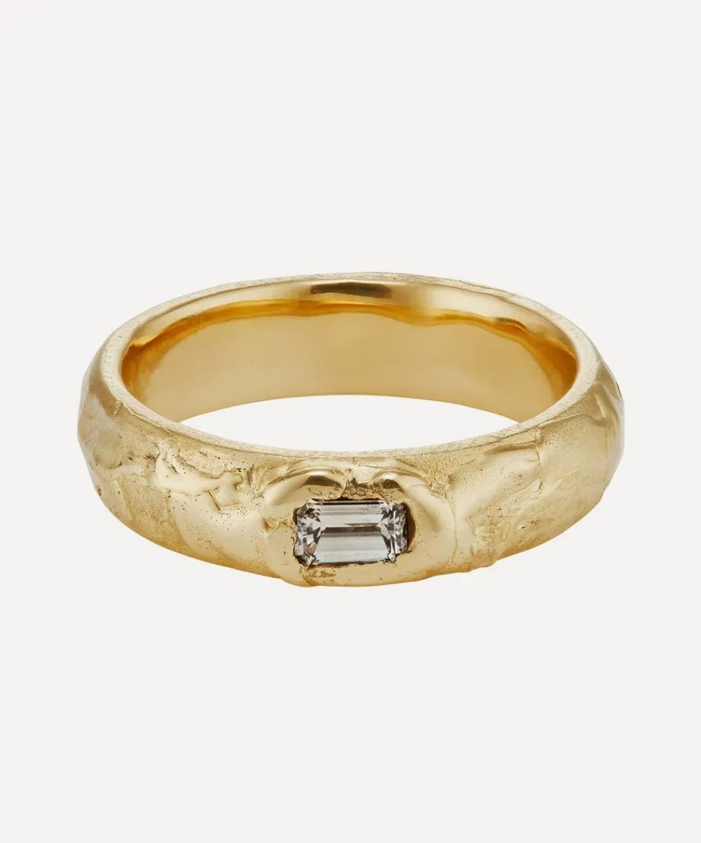 Ellis Mhairi Cameron Rings|Rings^14ct Gold Baguette X 5mm Diamond Single Scatter Ring