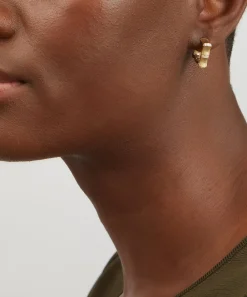 Yvonne Léon Earrings|Earrings^9ct Gold Bamboo Diamond Hoop Earrings