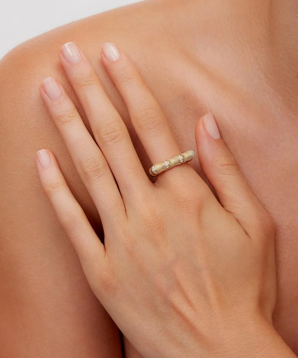 Yvonne Léon Rings|Rings^9ct Gold Bamboo Diamond Ring