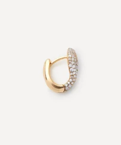 Selim Mouzannar Earrings|Earrings^18ct Gold Basilisk Diamond Huggie Hoop Earring Right