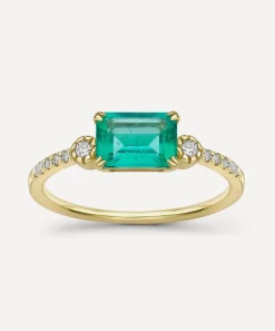 Dinny Hall Rings^14ct Gold Betony Emerald and Diamond Ring