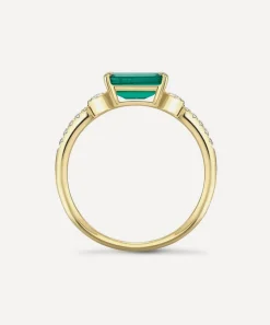 Dinny Hall Rings^14ct Gold Betony Emerald and Diamond Ring