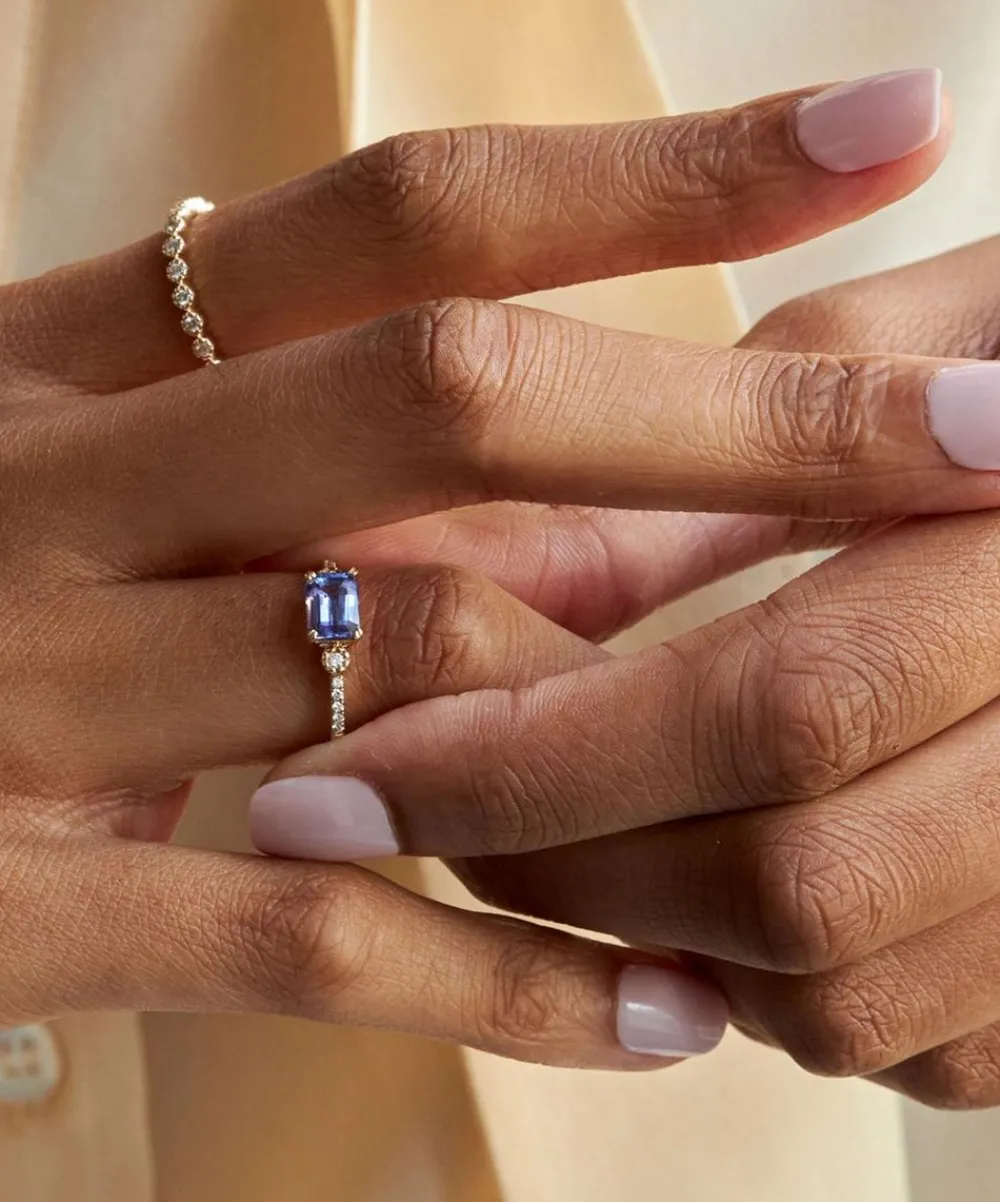 Dinny Hall Rings^14ct Gold Betony Tanzanite and Diamond Ring