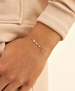 Dinny Hall Bracelets^9ct Gold Bijou Folded Heart Trio Bracelet