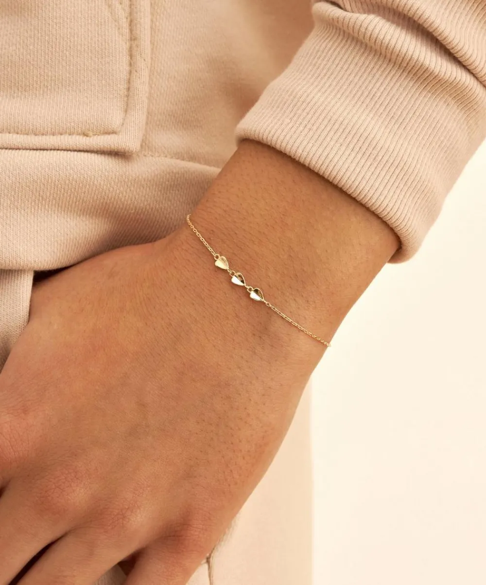Dinny Hall Bracelets^9ct Gold Bijou Folded Heart Trio Bracelet