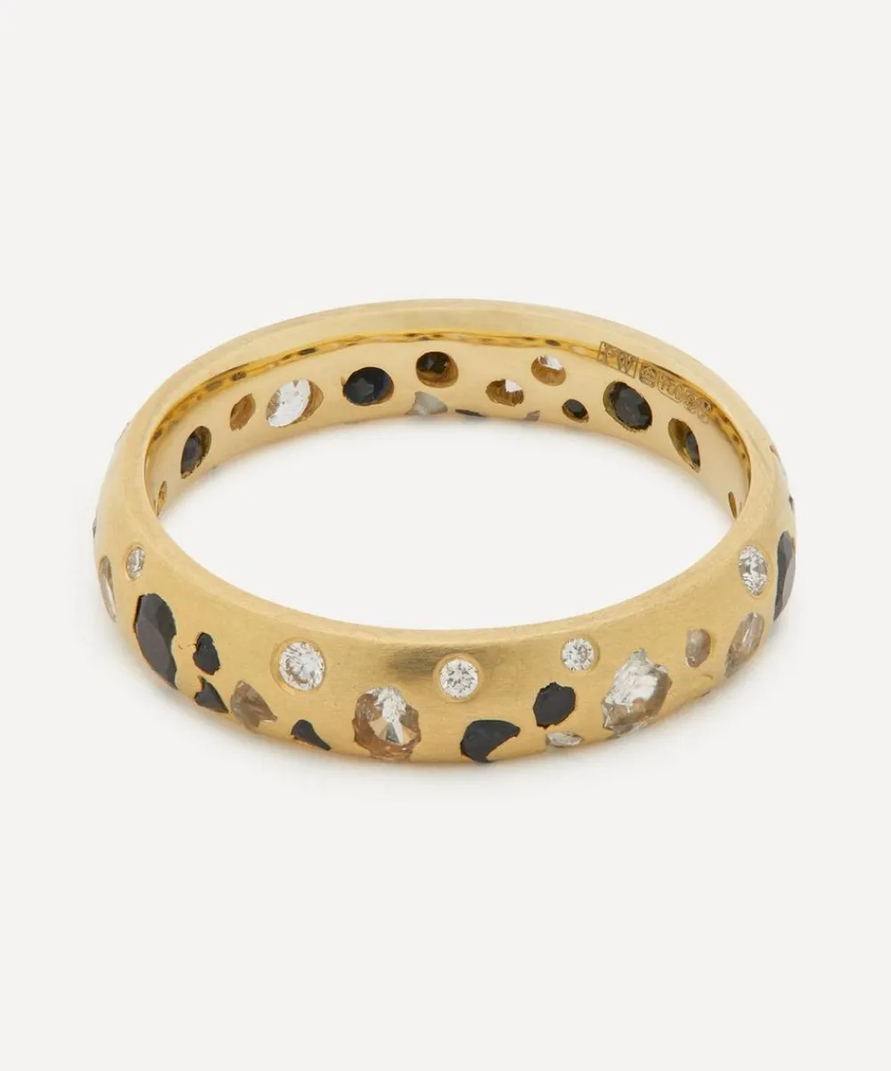 Polly Wales Rings|Rings^18ct Gold Black and White Confetti Diamond Ring