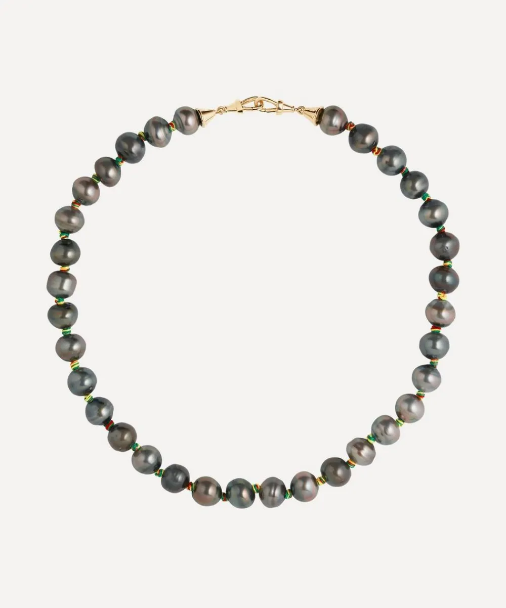 Marie Lichtenberg Necklaces|Necklaces^18ct Gold Black Keshi Pearl Mauli Link Necklace