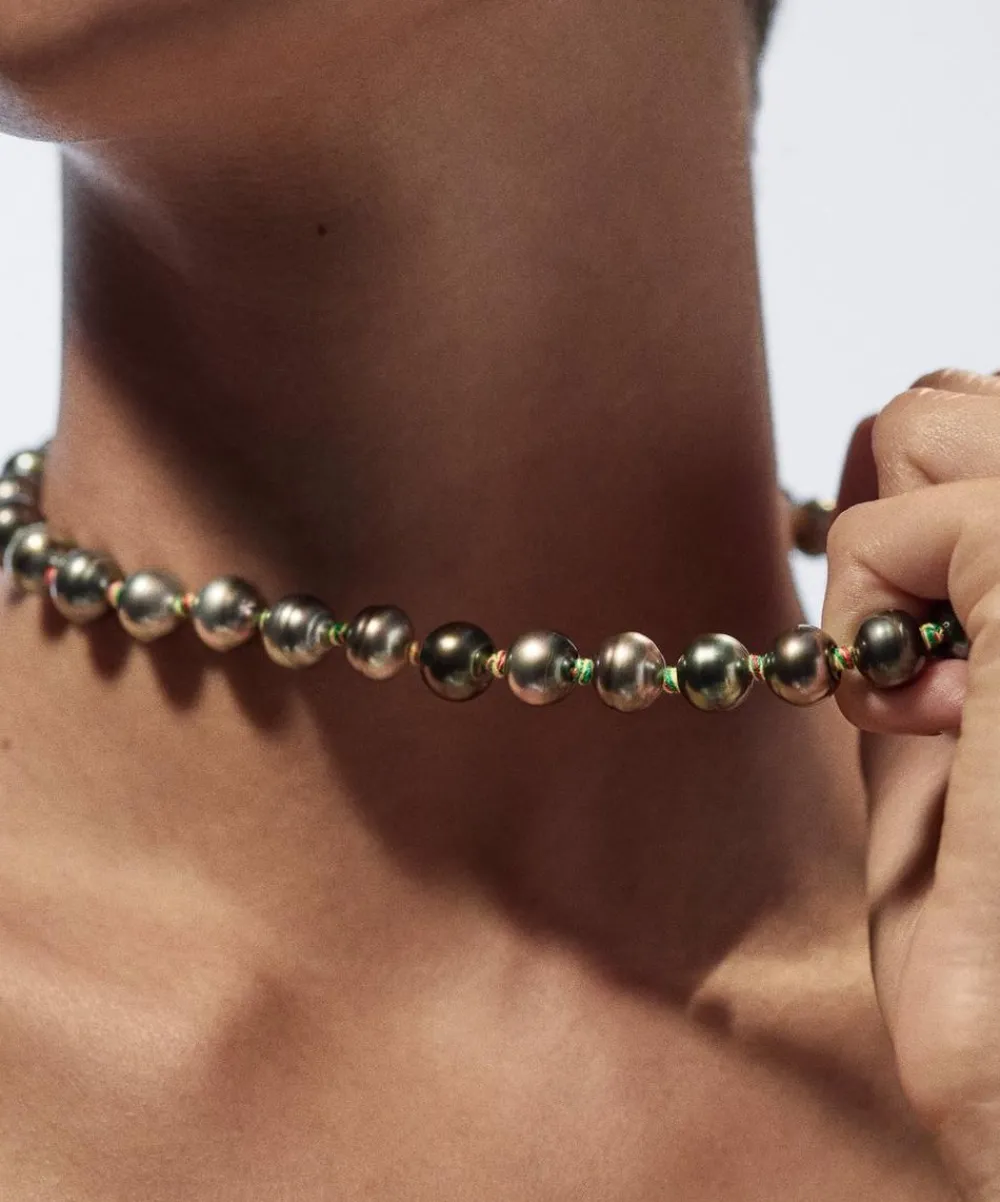 Marie Lichtenberg Necklaces|Necklaces^18ct Gold Black Keshi Pearl Mauli Link Necklace