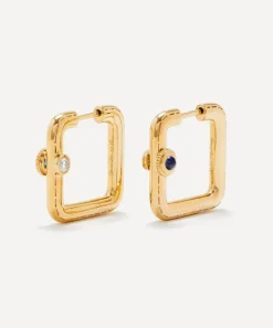 Yvonne Léon Earrings|Earrings^9ct Gold Blue Sapphire Hoop Earrings