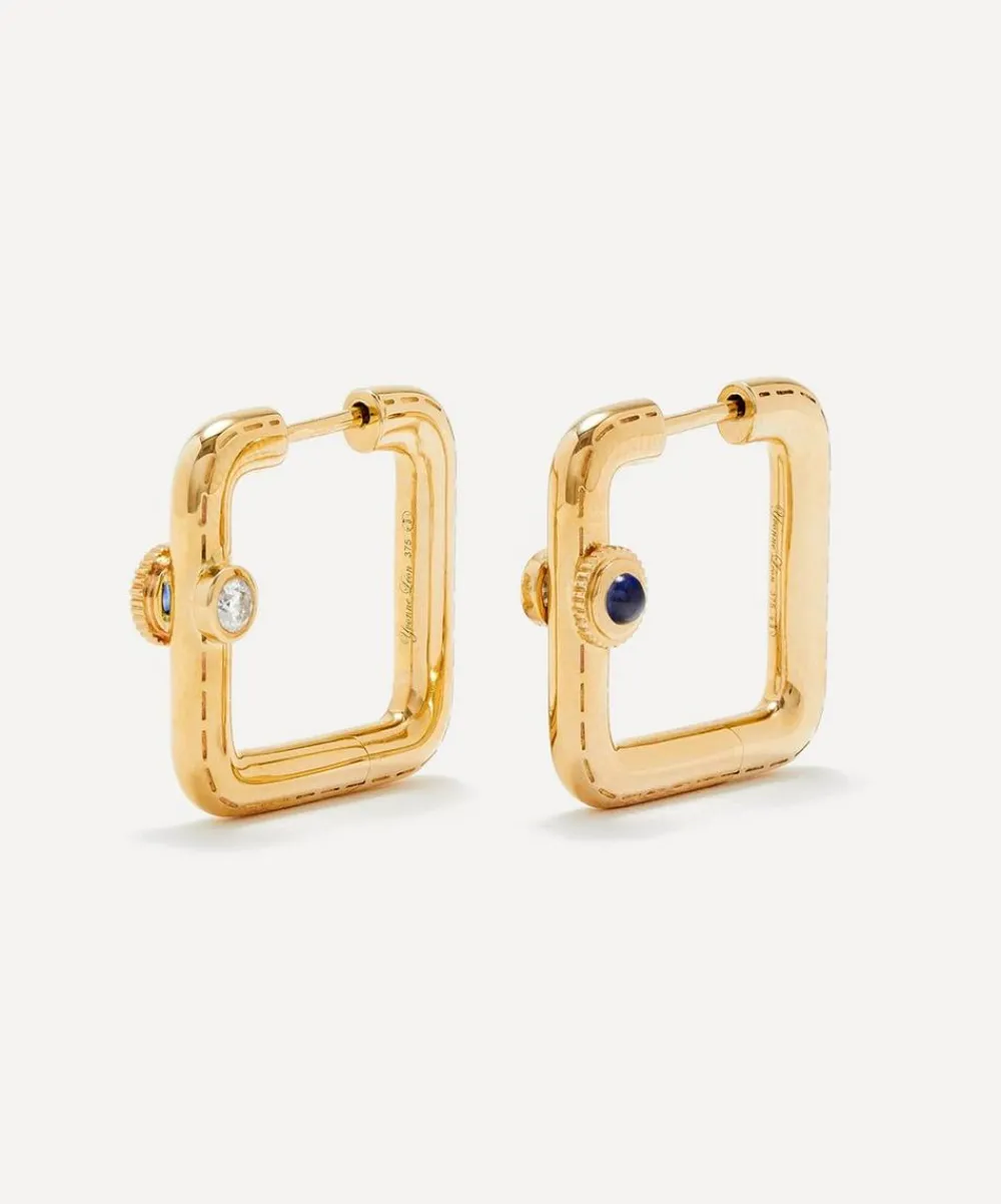 Yvonne Léon Earrings|Earrings^9ct Gold Blue Sapphire Hoop Earrings