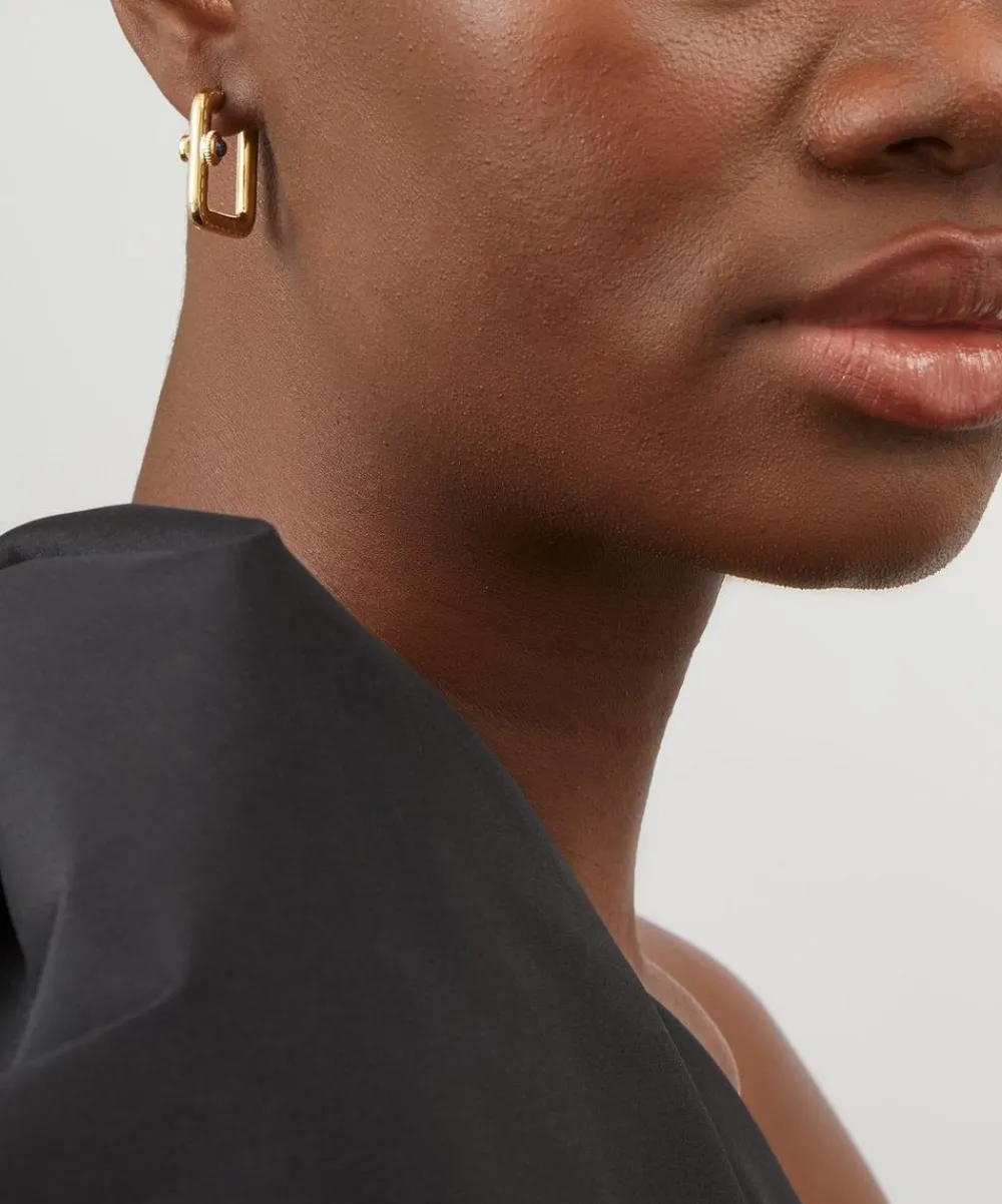 Yvonne Léon Earrings|Earrings^9ct Gold Blue Sapphire Hoop Earrings