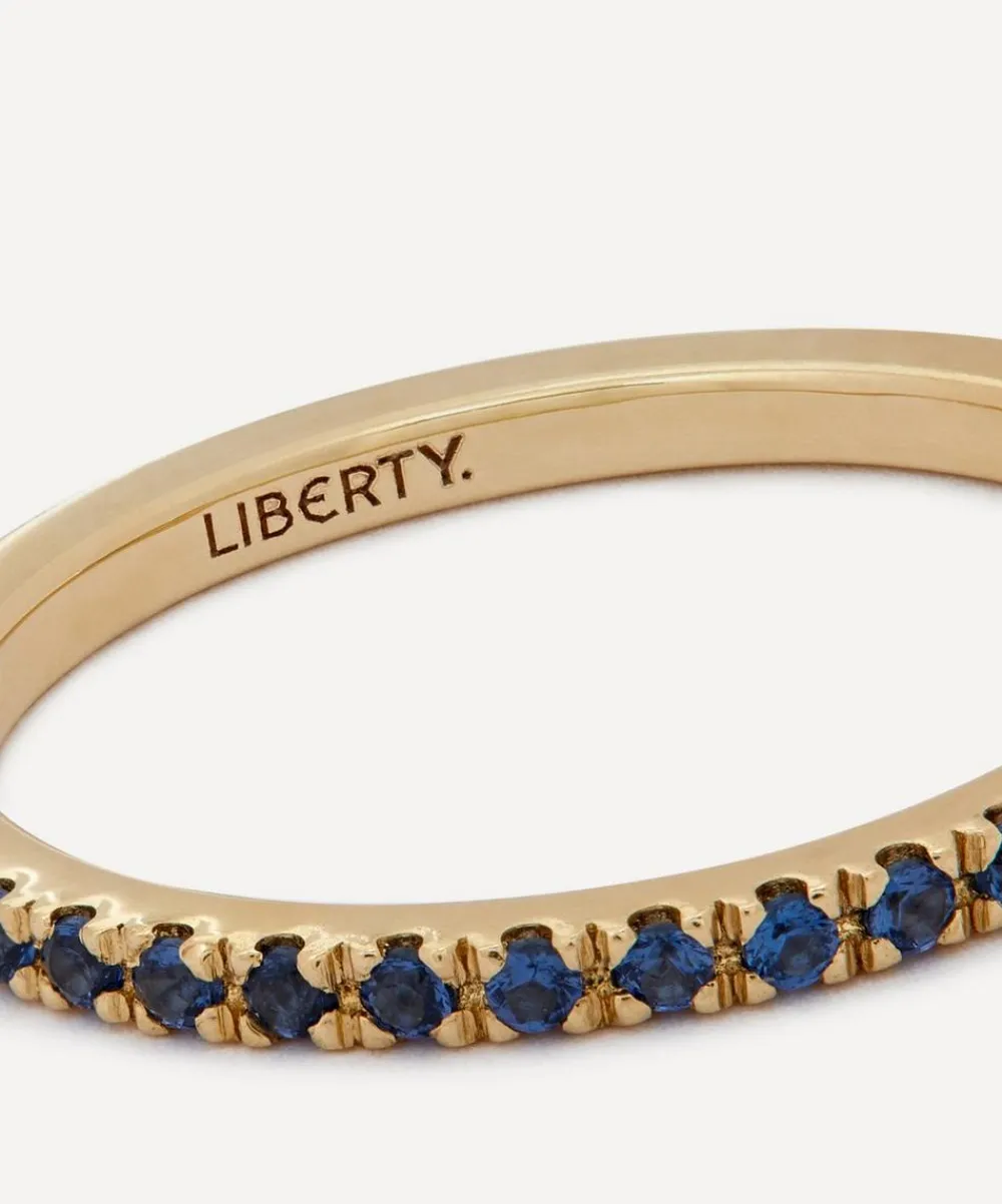 Liberty Rings|Rings^9ct Gold Blue Sapphire Rainbow Ring