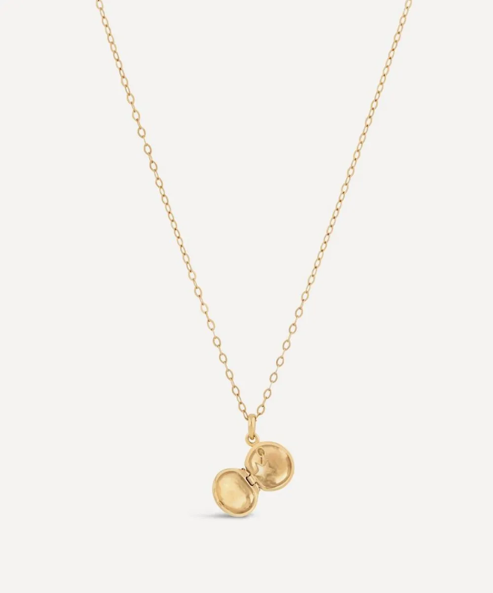 Dinny Hall Necklaces^9ct Gold Button Locket Necklace