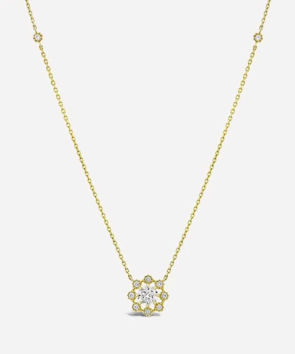 Dinny Hall Necklaces|Necklaces^14ct Gold Celandine Diamond Drop Pendant Necklace