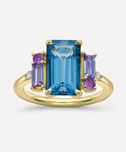 Dinny Hall Rings^9ct Gold Charli London Blue Topaz Ring