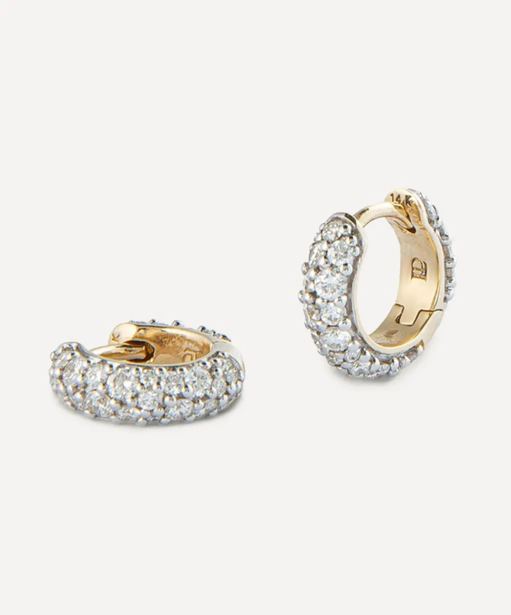 Lucy Delius Earrings|Earrings^14ct Gold Chubby Diamond Huggie Hoop Earrings