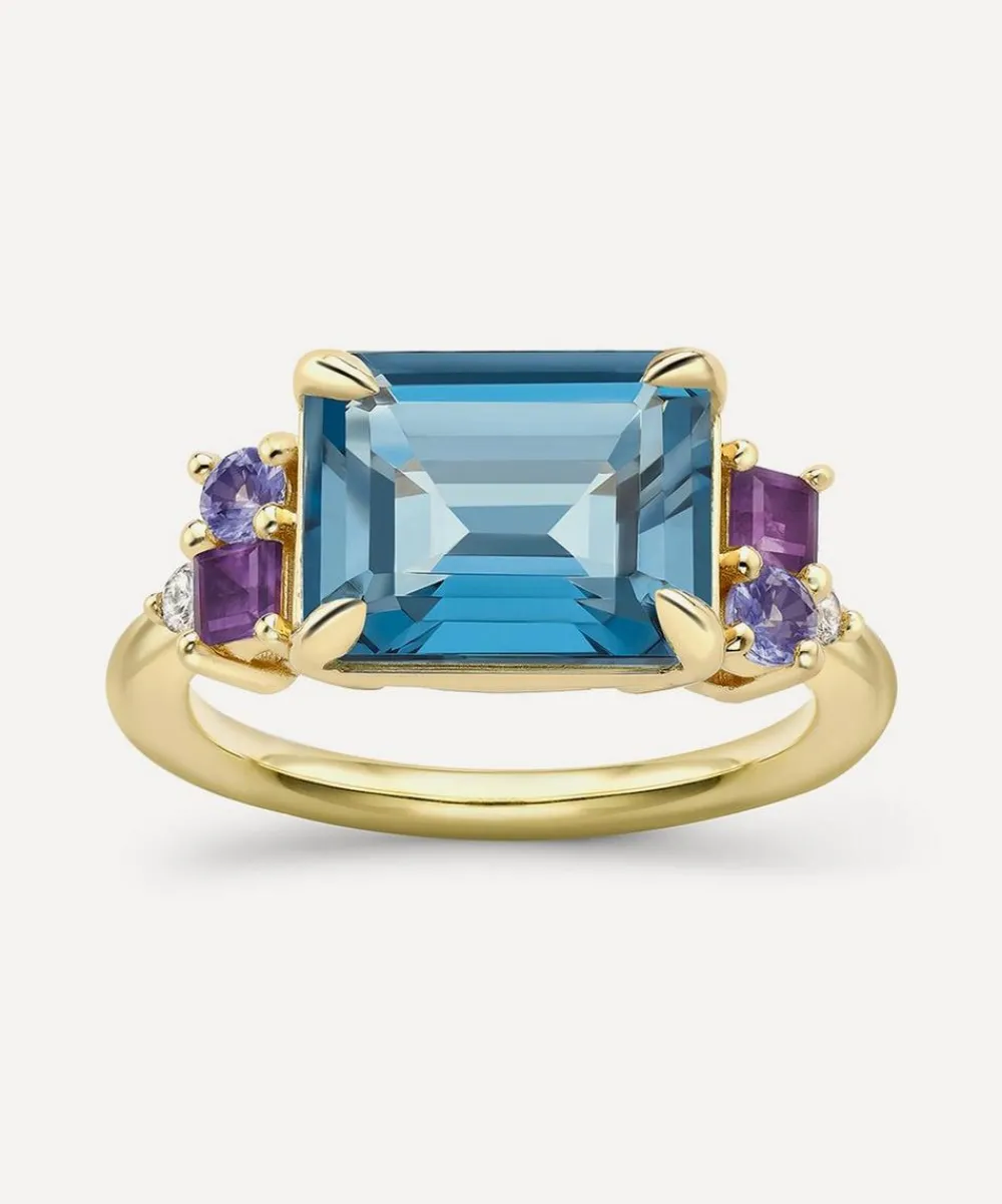 Dinny Hall Rings^9ct Gold Claudie London Blue Topaz Ring