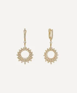Astley Clarke Earrings^14ct Gold Comet Burst Diamond Hoop Earrings