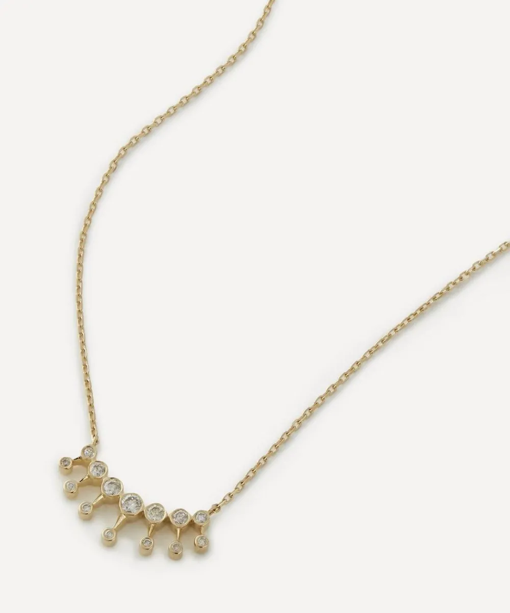 Celine Daoust Necklaces|Necklaces^14ct Gold Constellation Diamond Big Crown Pendant Necklace
