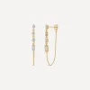 Dinny Hall Earrings^9ct Gold Created Diamond Chain Drop Earrings