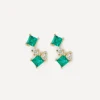 Liberty Earrings|Earrings^9ct Gold Dafne Diamond and Emerald Stud Earrings