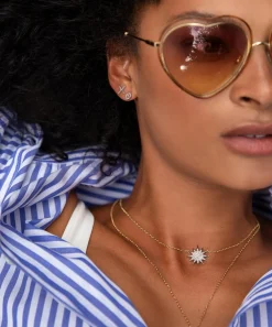 Kirstie Le Marque Necklaces^9ct Gold Diamond and Gold Starburst Pendant Necklace