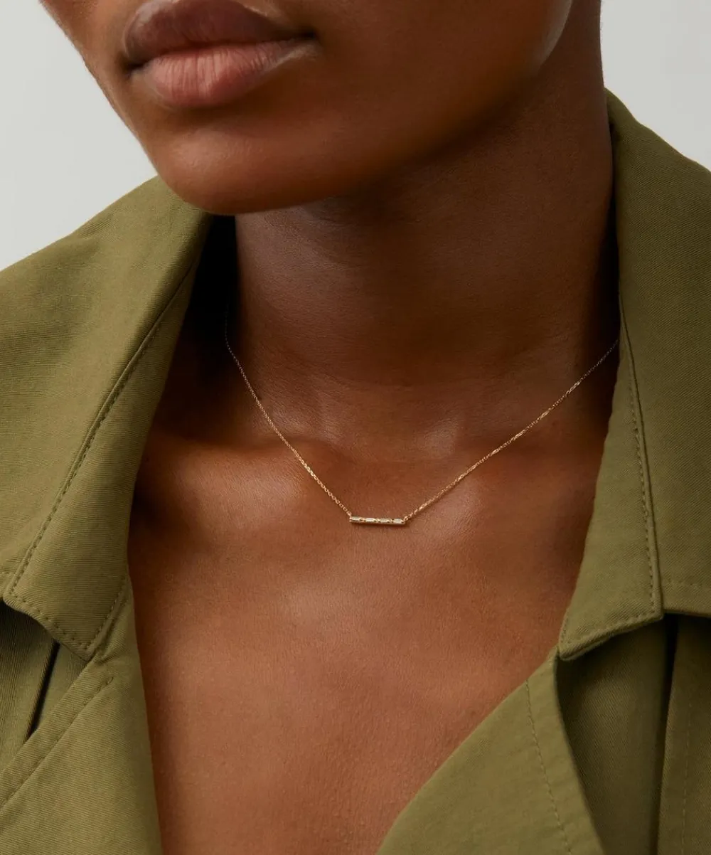 Suzanne Kalan Necklaces|Necklaces^14ct Gold Diamond Bar Pendant Necklace