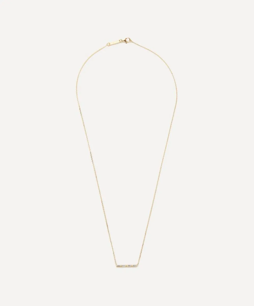 Suzanne Kalan Necklaces|Necklaces^14ct Gold Diamond Bar Pendant Necklace