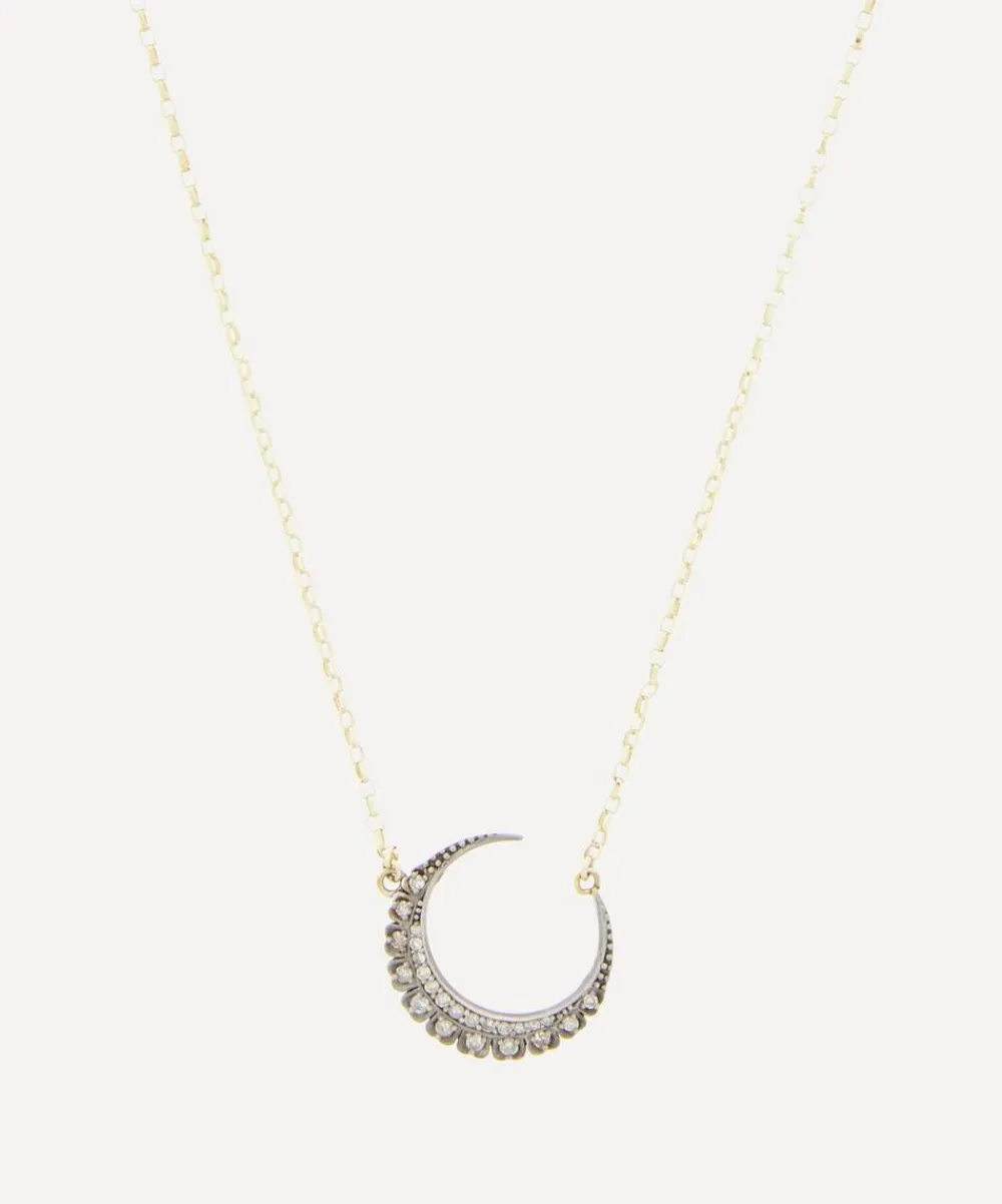 Kirstie Le Marque Necklaces^9ct Gold Diamond Classic Crescent Pendant Necklace