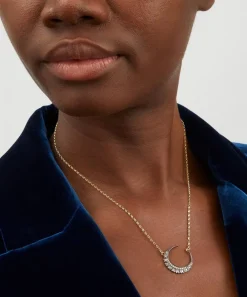 Kirstie Le Marque Necklaces^9ct Gold Diamond Classic Crescent Pendant Necklace