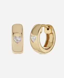 Roxanne First Earrings|Earrings^14ct Gold Diamond Everyday Heart Hoop Earrings