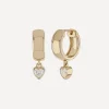 Roxanne First Earrings|Earrings^14ct Gold Diamond Everyday Heart Drop Hoop Earrings