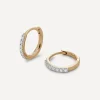 Monica Vinader Earrings^14ct Gold Diamond Huggie Hoop Earrings