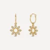 Dinny Hall Earrings^14ct Gold Diamond Jasmine Flower Drop Hoop Earrings