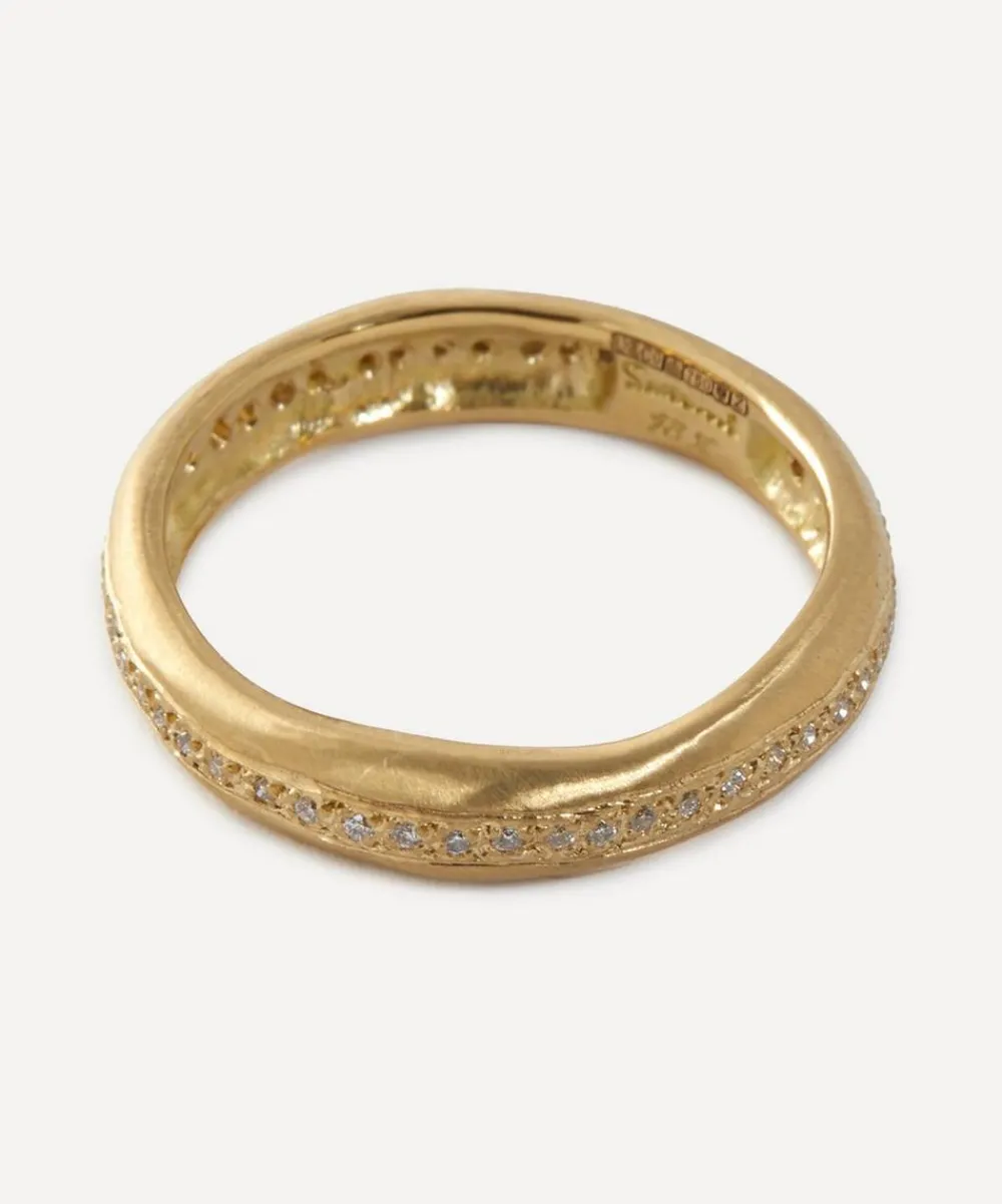 Satomi Kawakita Rings|Rings^18ct Gold Diamond Lined Band Ring