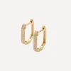 Roxanne First Earrings|Earrings^14ct Gold Diamond Oval Hoop Earrings