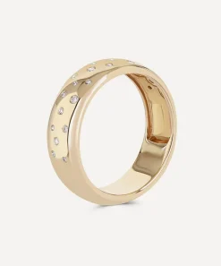 Roxanne First Rings|Rings^14ct Gold Diamond Polka Dot Cigar Band Ring