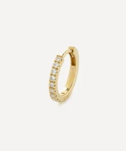 Liberty Earrings|Earrings^9ct Gold Diamond Rainbow Mini Creole Single Hoop Earring