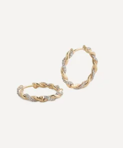 Lucy Delius Earrings|Earrings^14ct Gold Diamond Rope Hoop Earrings