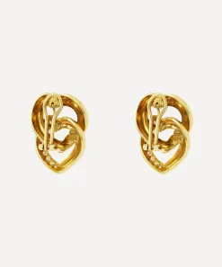 Kojis Earrings|Earrings^18ct Gold Diamond Set Double Heart Earrings