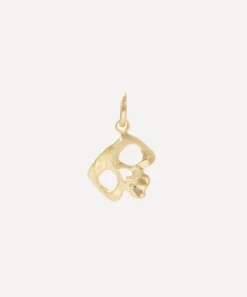 Polly Wales Charms & Pendants|Charms & Pendants^18ct Gold Diamond Snaggletooth Skull Charm