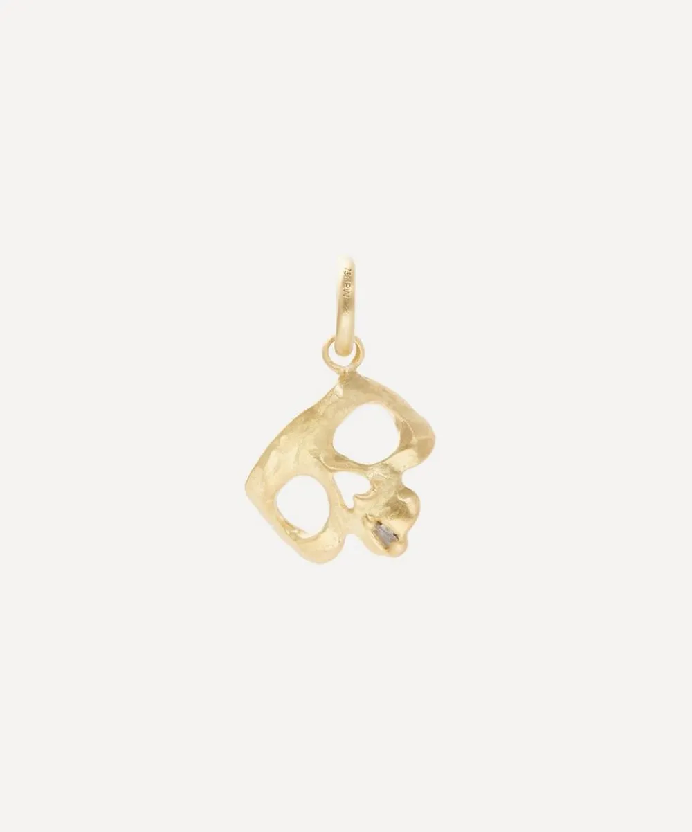 Polly Wales Charms & Pendants|Charms & Pendants^18ct Gold Diamond Snaggletooth Skull Charm