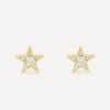 Kojis Earrings|Earrings^18ct Gold Diamond Star Stud Earrings